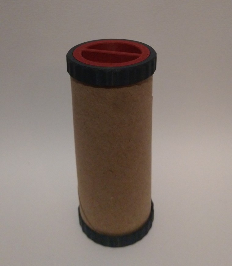 Small box with a toilet paper roll